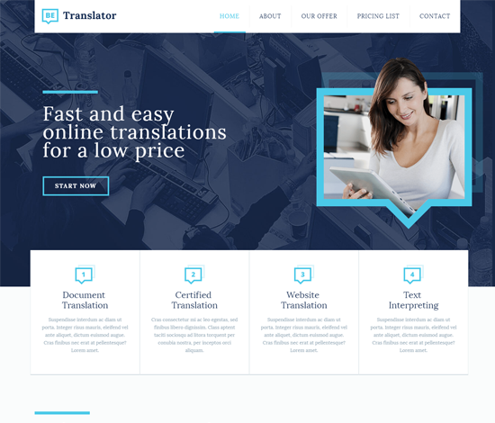 Translator company website template